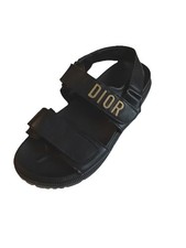 Dior Act Black Sandals Gold Logo Size EU 38 US 8 Only One Left Side Shoe