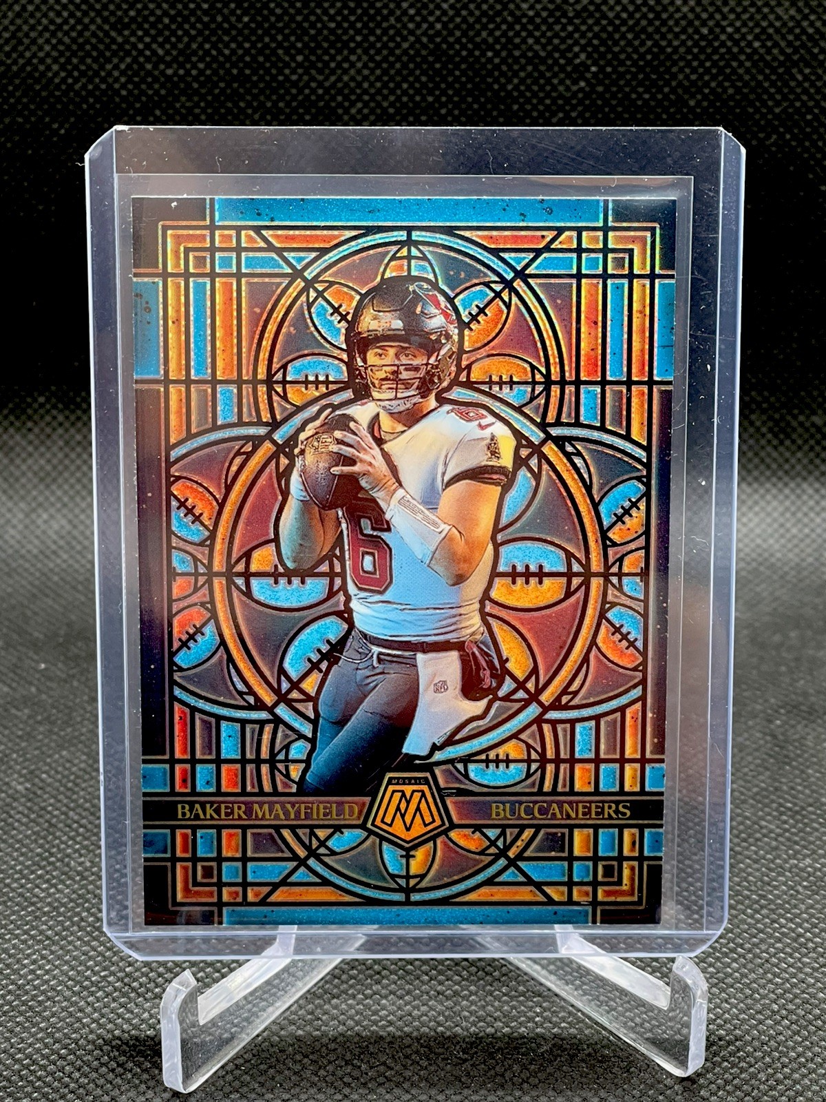 2025 Mosaic Football Baker Mayfield Stained Glass Case Hit #24 SSP Buccaneers