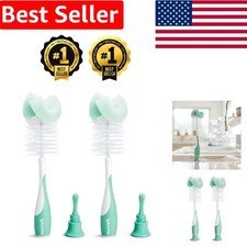 Durable Green Baby Bottle Brush  Nipple Cleaner Set, 2 Pack - Hygiene Redefined