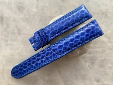 Cinturino per orologio in pelle stampa pitone 18 mm/16 mm - Blu