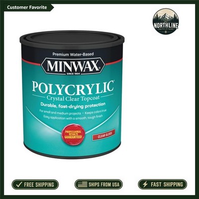 High-Performance Clear Polycrylic Coating, Water-Based, 1 Quart, Glossy Finish