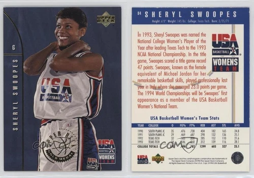 1994 Upper Deck USA Basketball Gold Medal Sheryl Swoopes #84 HOF