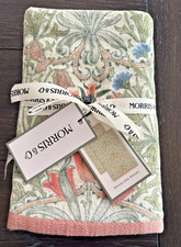 2 Morris  Co. William Morris Woodland Weeds Floral Velour HAND Towels NWT