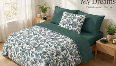 Bettwäsche 100%Baumwolle Renforcé My Dreams Botanik OEKOTEX Grün