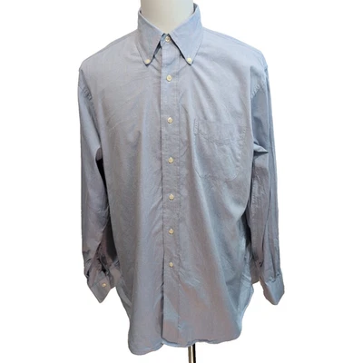 Chemise Brooks Brothers Supima Coton XL XXL Slim Fit Bleu Clair Une Poche - Photo 1/4