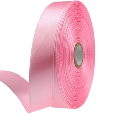 3/4 Inch Pink Satin Ribbon 50 Yards Single Face Polyester