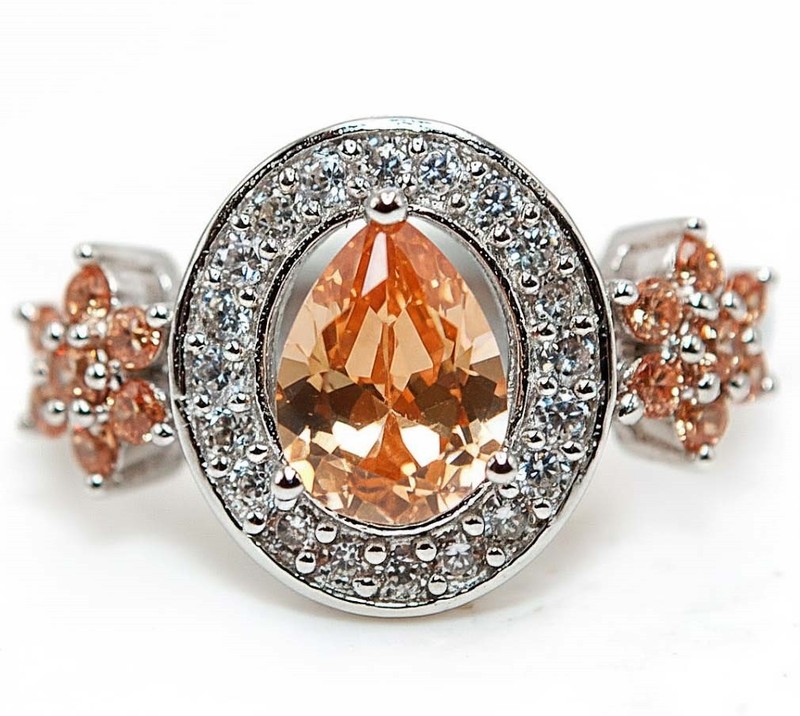 2CT  Padparadscha 925 Sterling Silver Ring Sz 9 MM5-6