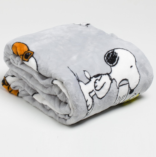 Coperta Con Maniche Grigia Snoopy, Soffice Plaid in Pile, Microfibra, Con Tasca - Foto 4 di 12