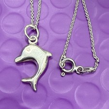 Beautiful Dolphin Pendant 16 Inch Necklace