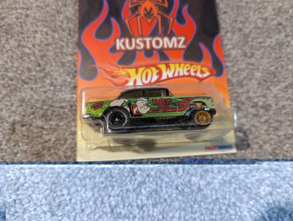 Hot Wheels Zgrafx Kustomz Popeye Power The Sailor Car Custom Fast Signs Sealed - Image 3 of 4