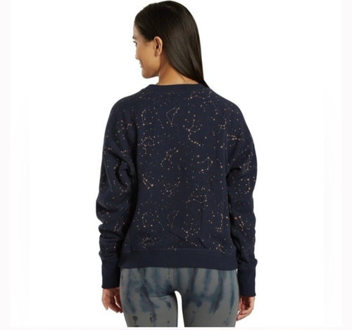 Spiritual Gangster Blue 100% Cotton Sweater Zodiac Bridget Pullover Medium - Picture 3 of 9