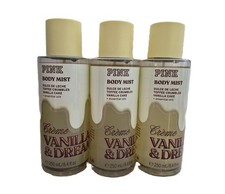 Victoria's Secret PINK Creme Vanilla  Dreamy Body Mist 8.4 fl oz 3 Pack
