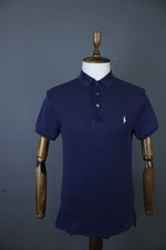 Polo Ralph Lauren Slim Fit Mesh Navy Solid Cotton Short Sleeve Polo Shirt Size M