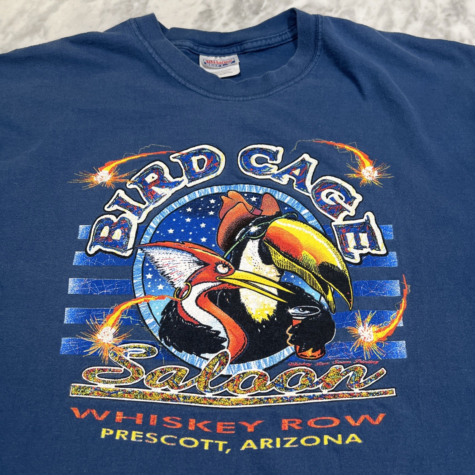 FILA Camicia Vintage Bird Cage Saloon Taglia XL Whiskey Row Prescott Az Sii Nice Or Leave