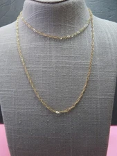 Italy Milor 32 " 14k Yellow Gold Lace Chain Necklace  3.9 Grams
