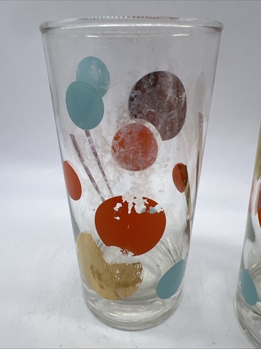Set Of 2 ECLIPSE “Zombie” High ball Cocktail Barware Russel Wright MCM Polka Dot - Picture 5 of 9