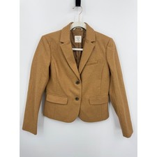 Gap Academy Blazer Womens Size 0 Camel Tan Wool Blend Tailored Jacket 752744-02