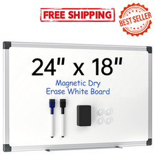 24x18 Magnetic Whiteboard Dry Erase Board Wall Mount Office School Home