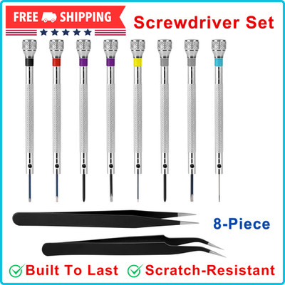8Pc Professional Watch Screwdriver Set Micro Precision Screwdriver Set 0.6-1.6mm