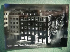 ORIGINAL POSTCARD 1955 TERNI CORSO TACITO SEEN AT NIGHT TRAVELLED
