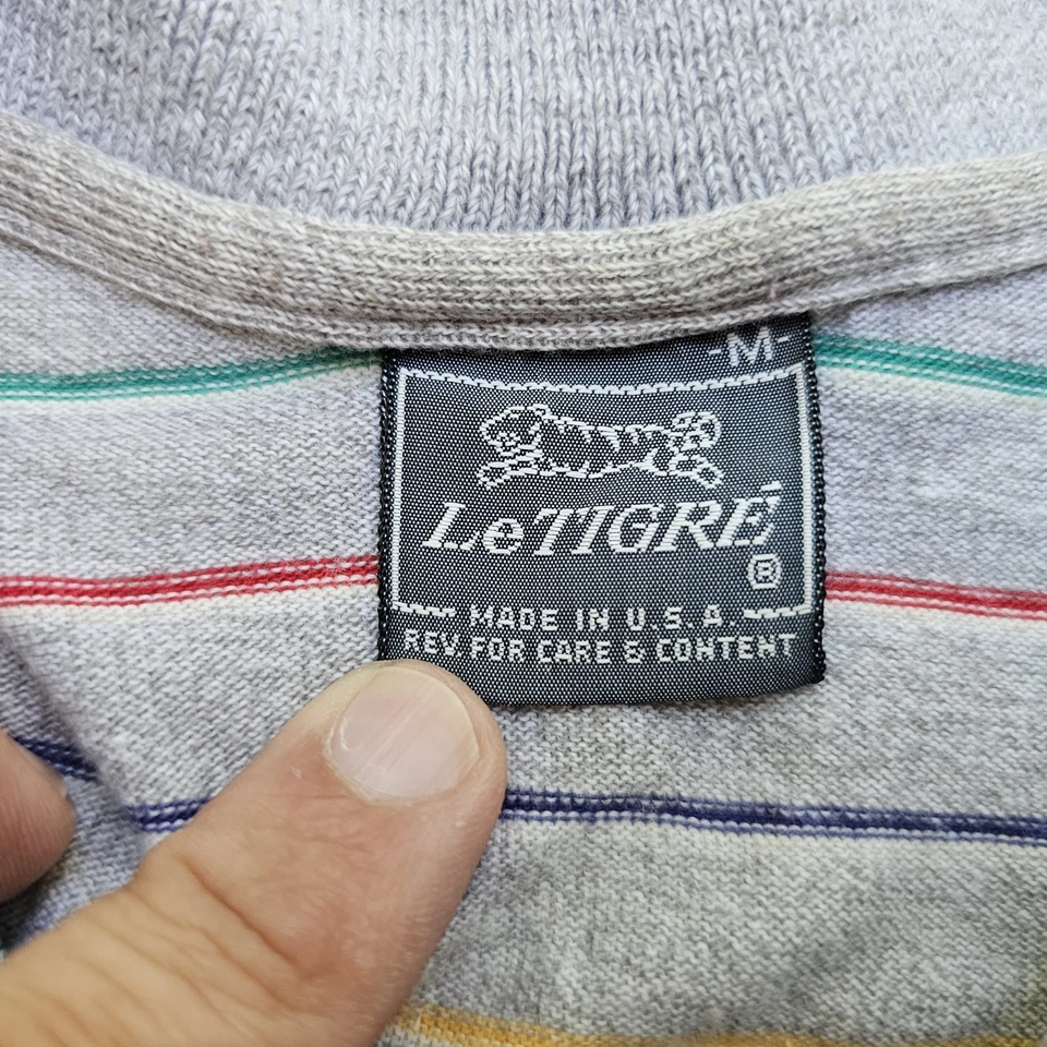 Vintage 80s Le Tigre Polo Shirt Size Medium Embroidered Rare Red Tiger Logo - Image 4 of 4