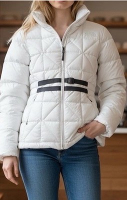 The North Face Women's Belted Mera Peak Jacket in Vaporous Grey Size S B1043