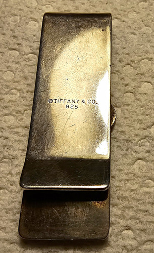 Tiffany & Co. 925 Sterling Silver Clorox Logo Rectangle Money Clip