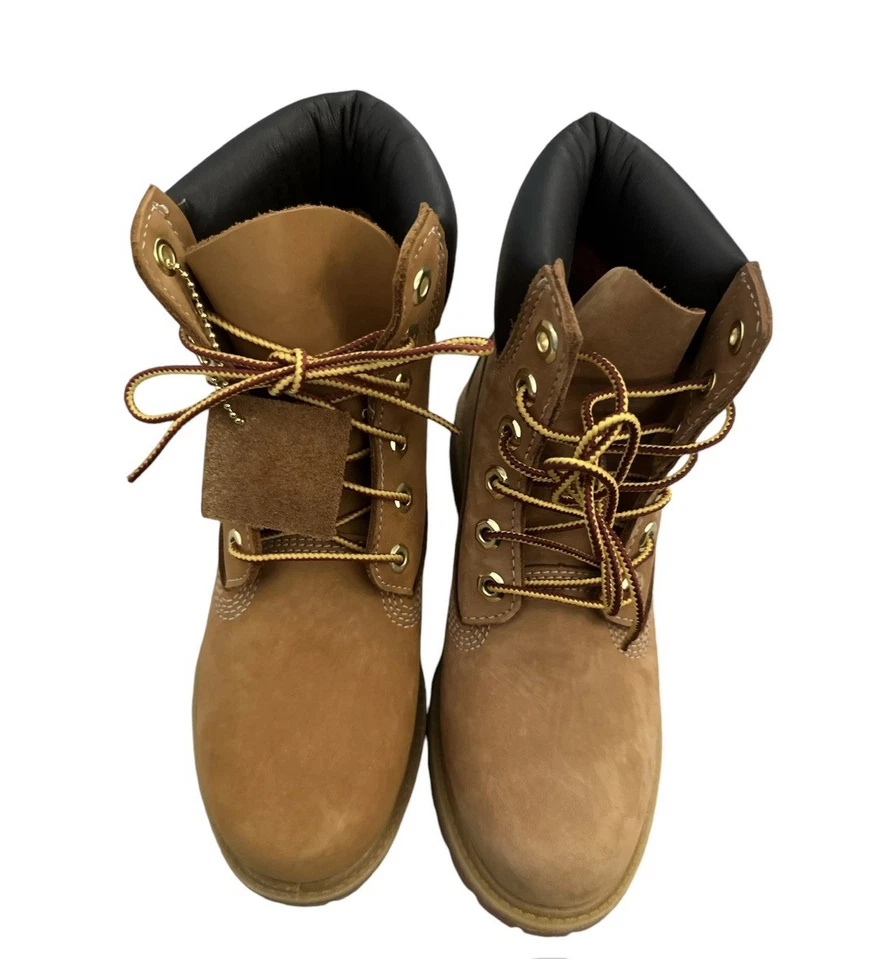 Timberland Mujer 6 Pulgadas Premium Botas Impermeables Trigo Nubuck 7M Nuevas en Caja con Defecto Foto 3 de 4