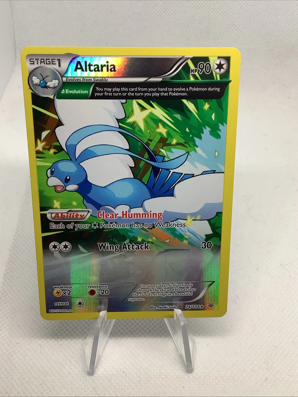 Altaria Roaring Skies 74/108 Reverse Holo Rare Pokémon TCG  LP/NM