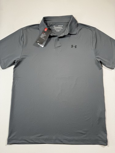 Under Armour Performance Poloshirt Herren Medium Grau Kurzarm Golf Logo Neu mit Etikett