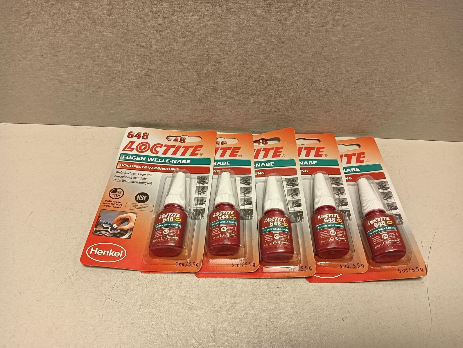 5x10mlLOCTITE648,hochfesterKleberfürzylindrischeFügeteile,Flüssigkleber