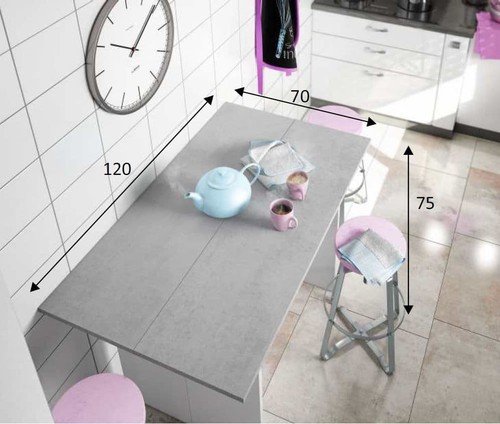 Alvor klappbarer grau-weißer schmaler ausziehbarer Frühstücks-Bartisch 2941 - Bild 5 von 5