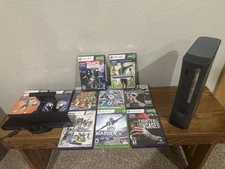 Xbox 360 Console + Kinect Sensor + 10 Kinect Games Lot Madden UFC Parts Only