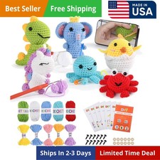 Crochet Kit for Beginners - 6 Pack Animals Amigurumi, Craft Knitting Crochet ...