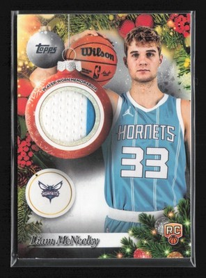 2025-26 Topps Holiday #PR-LM Liam McNeeley Player Relics Hornets