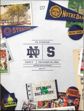 2025 Notre Dame Fighting Irish vs Syracuse Orange Football Program MT