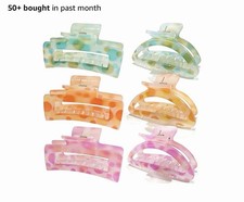 Hair Claw Clips for Women Girls,6PCS Beach Hair Accessories,Square Cute Claw ...