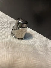 Vtg Nickel Silver Thimble Easter Bunny Sewing Crafts USA