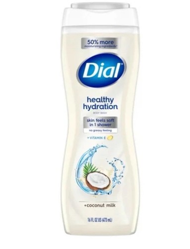 Dial Healthy Hydration Body Wash, Kokosmilch, Vitamin E, feuchtigkeitsspendend, 16 Oz.