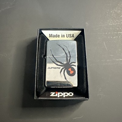 Supreme Spider Zippo Lighter FW23 Chrome Box Logo Made in USA New