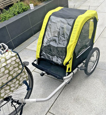 Halfords Double Child Bike Trailer with Stroller/Running Adapter.