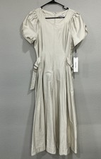 NEW Calvin Klein Women's Solid Khaki Dress 8 Short Sleeve Cinch Waist Neutral