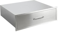 30x23x10 Inch Stainless Steel BBQ Drawer Flush Mount Outdoor Kitchen Drawer