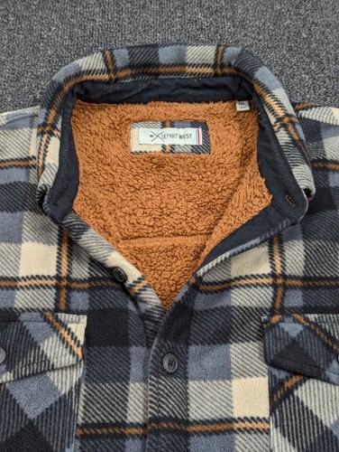 Chaqueta chaqueta de vellón a cuadros azul con hebilla DepartWest para hombre talla 2XL/XXL - Imagen 7 de 13