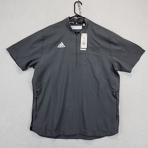 adidas Grey Under The Lights SS 1/4 Zip Men's M Sideline Coaching Shell - Picture 2 of 16