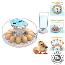 Compact Egg Incubator with Automatic Turning  LED Control - 12-24 Eggs Capacity