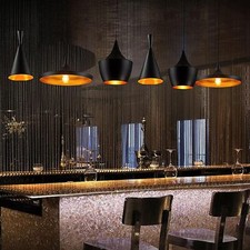 Pendant Light Shade Industrial Modern Metal Black/White LED Ceiling Hanging Lamp