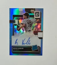 2022 Donruss Optic Reiss Knehr Rated Rookie Carolina Blue PRIZM RC AUTO 08/35 SP