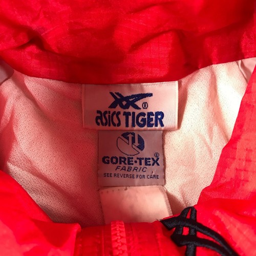 Vintage ASICS Tiger Windbreaker Jacket Mens L Red Blue Gore-Tex Full Zip * - Picture 3 of 12