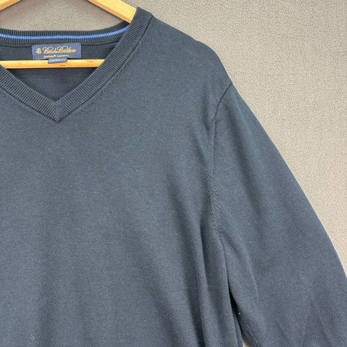 Suéter Brooks Brothers Para Hombre XL Azul Oscuro Manga Larga Pullover Algodón Supima - Imagen 5 de 9